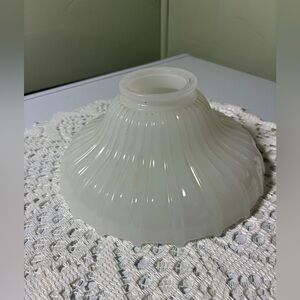 Vintage "clam broth" opalescent or milk glass pendant lamp shade early 1900s